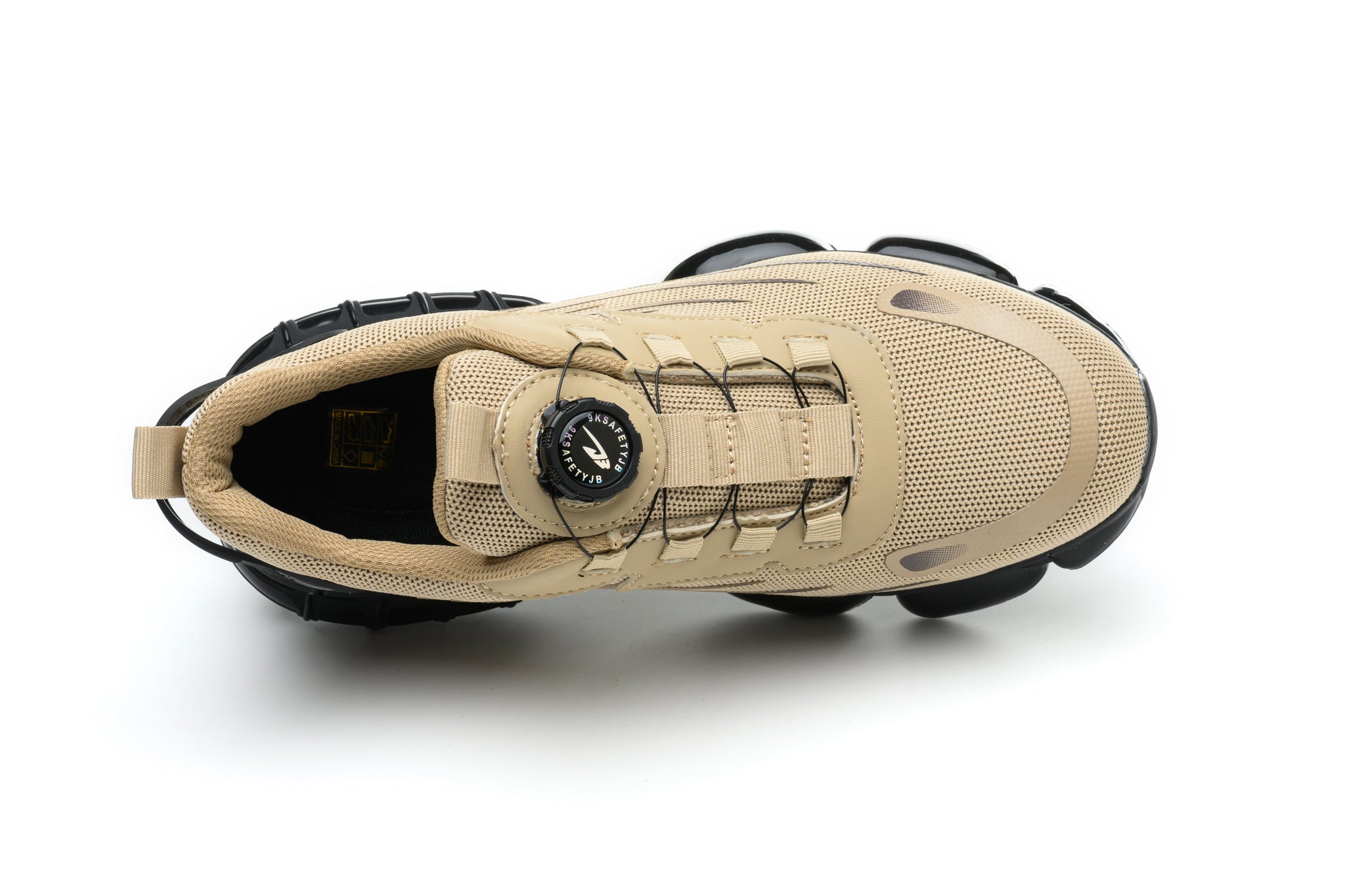 Fanmalls S3 Ultraleichte, verschleißfeste Sicherheitsschuhe mit Stahlkappe-Drehschnalle-40