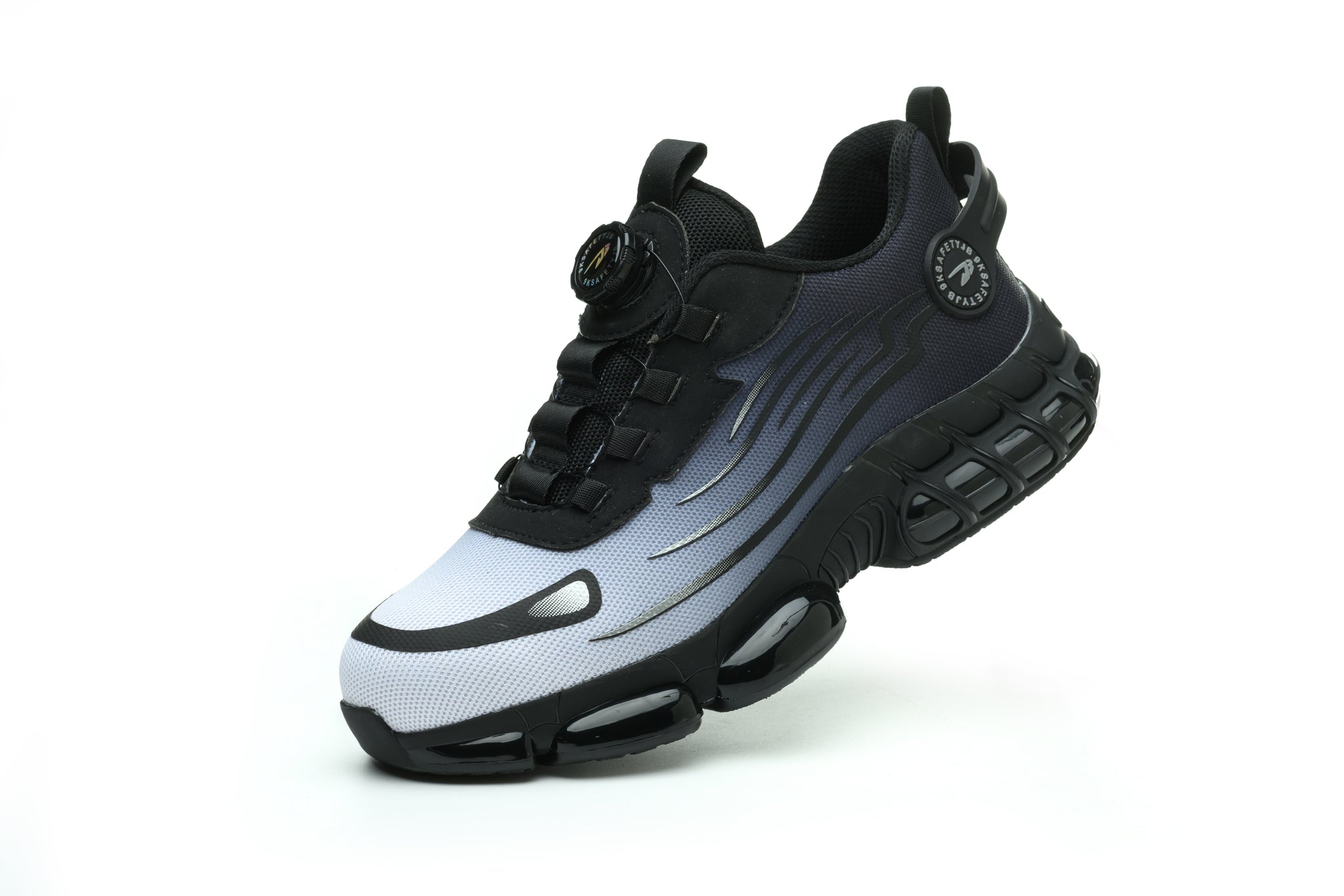 Fanmalls S3 Ultraleichte, verschleißfeste Sicherheitsschuhe mit Stahlkappe-Drehschnalle-40