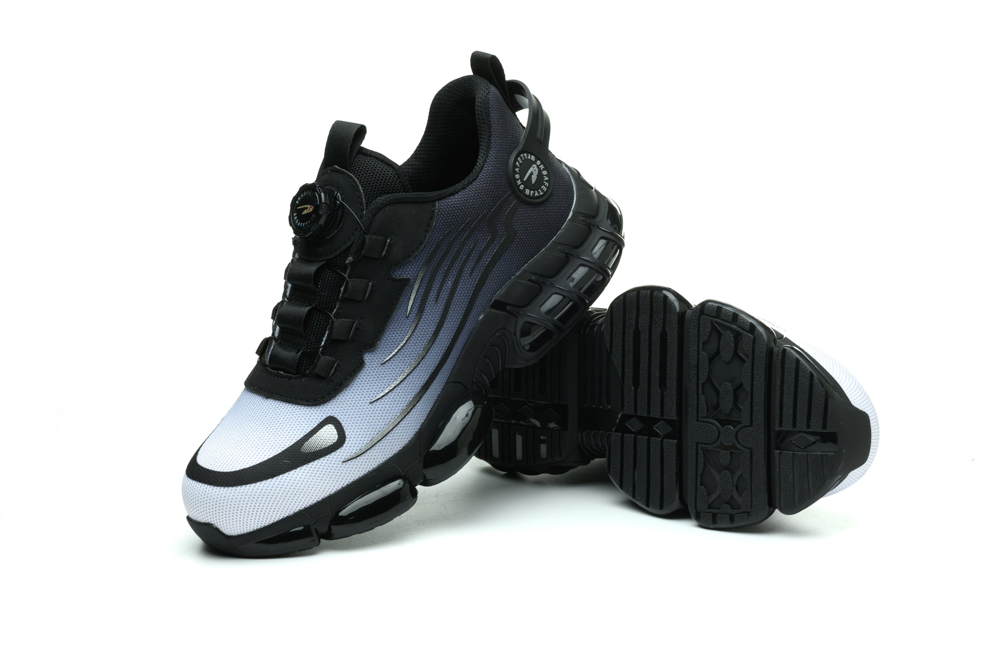 Fanmalls S3 Ultraleichte, verschleißfeste Sicherheitsschuhe mit Stahlkappe-Drehschnalle-40