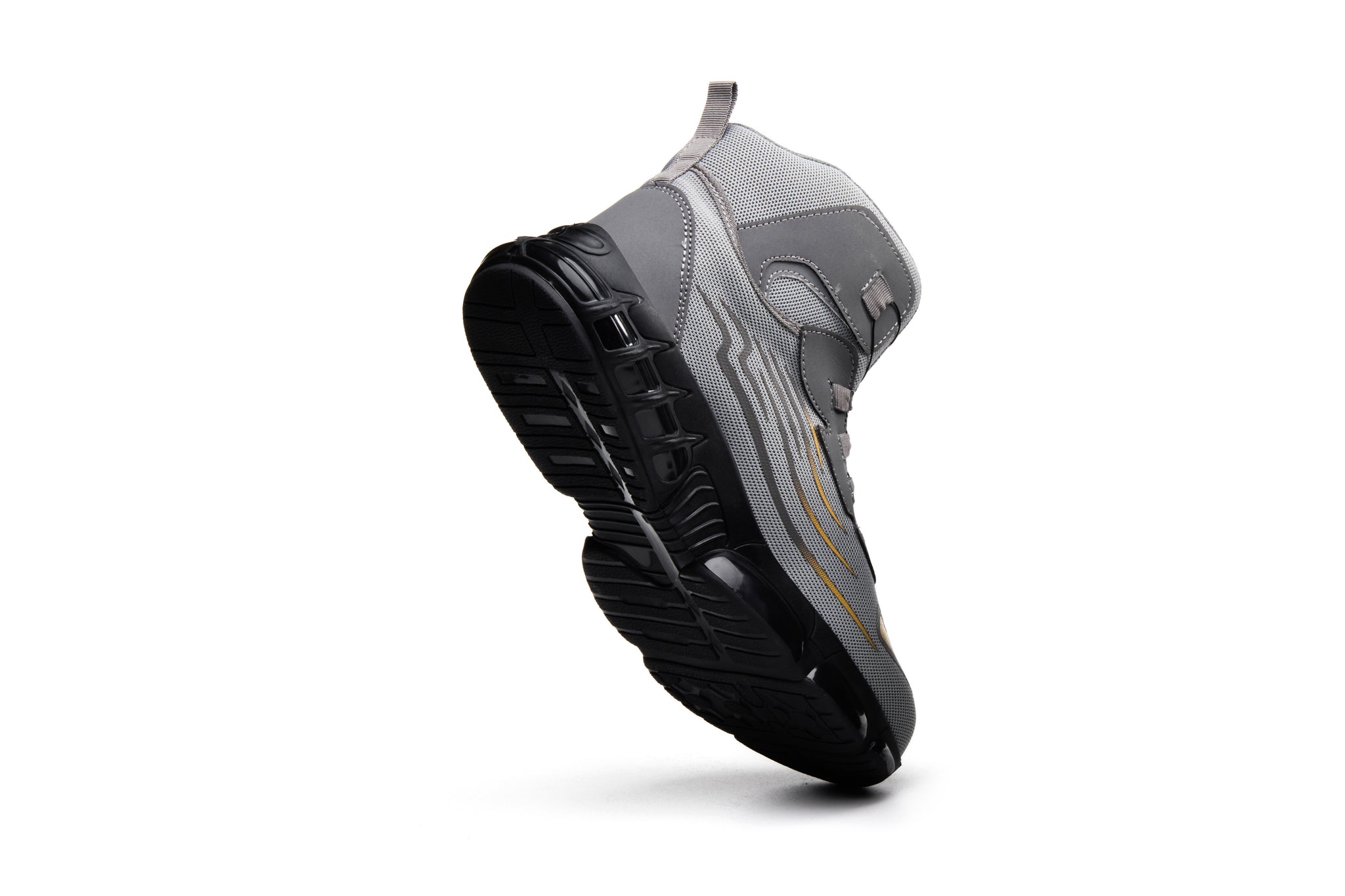 Fanmalls S3 Ultraleichte, verschleißfeste Sicherheitsschuhe mit Stahlkappe-Drehschnalle-40