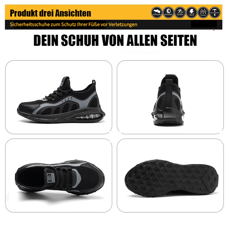 Fanmalls Sicherheitsschuhe Leichte Arbeitsschuhe Sportliche Atmungsaktive Stahlkappenschuhe