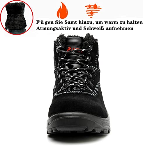 S3 Wasserdicht Arbeitsschuhe Stahlkappe Schutzschuhe Warm Gefüttert Sicherheitsstiefel